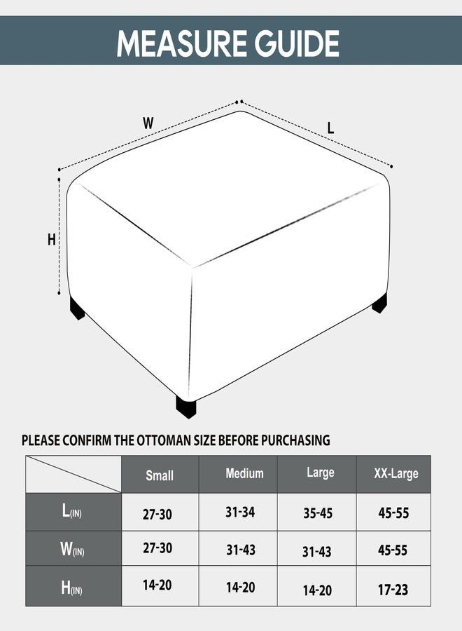 NeColorLife غطاء عثماني مخملي من NeColorLife، غطاء عثماني مربع للتخزين، غطاء سميك قابل للتمدد، غطاء مسند قدم مع شريط مطاطي للعثماني المستطيل والمربع (حجم كبير، رمادي داكن) - Image 4
